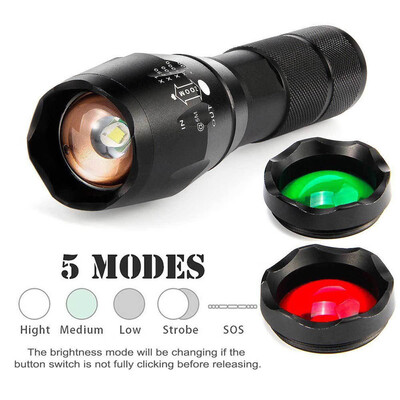 

Saidsome 20000LM T6 LED Zoomable 3 colour Flashlight Torch Hunt Light super bright flashlight lamp