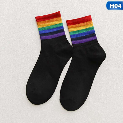 

Winter New Unisex Socks Cotton Rainbow Striped Socks Fashion Warm Chrismas Casual Hipster hosiery