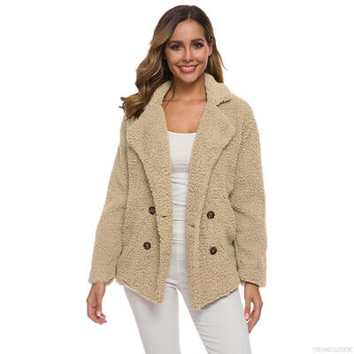 

Women Autumn Fashion Elegant Personality Keep Warm Lapel All-match Long Sleeve Short Style Coat