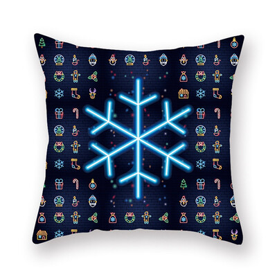 

18X18 New Christmas Cushion Cover Neon Peach Skin Decorative Pillow Cover Sofa Pillowcase