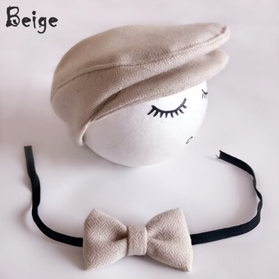 

SUNSIOM Baby Newborn Peaked Beanie Cap Hat Bow Tie Photo Photography Prop Outfit Set