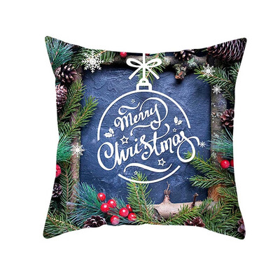 

Tailored Christmas Pillow Case Glitter Polyester Sofa Throw Cushion Cover Home Decor
