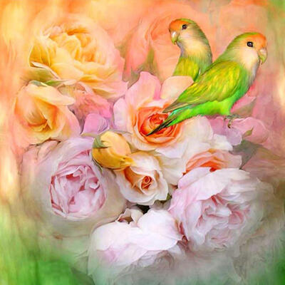 

5D DIY Full Drill Diamond Painting Bird in Flower Cross Stitch Embroidery