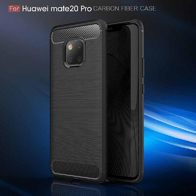 

Phone Case Carbon Fiber Wire Drawing TPU Phone Protection Cover Simple Lightweight Mobile Phone Protector for HUAWEI Mate 20 Pro