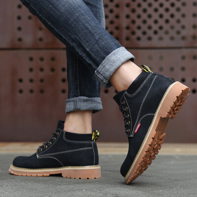 

Retro wild tooling shoes male Korean version of high-cut casual rhubarb boots