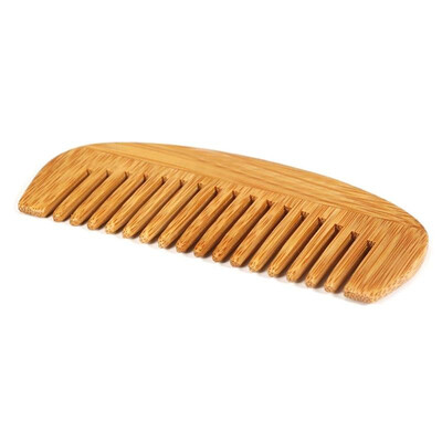 

Mini Portable Natural Wooden Comb Bamboo Crescent Shape Anti-Static Comb