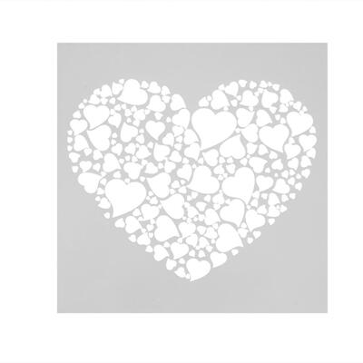 

Heart Cake Stencil Fondant Template Buttercream Spray Mold Mould Baking Kit