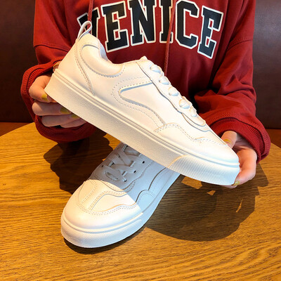 

Little White Shoes Female Spring&Summer Korean Edition Fashion Uzzang Baitao Round Head Thick Bottom Student Board Shoes Chic