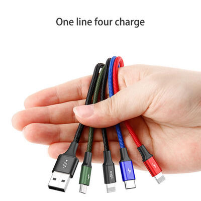 

Baseus 12m 4-in-1 35A Fast Charging Cord Universal Type-CMicro USBLightning Charging Cable-APPLE