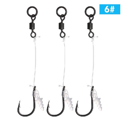 

4 6 8 Fishing Hair Rig Hook with Swivel Pellets Peg Stops Carp Fishing Accessory