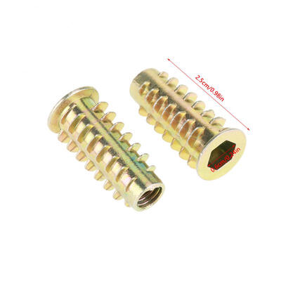 

Greensen 20Pcs M625mm Zinc Alloy Hex Drive Head Furniture Nuts Threaded for Wood Insert