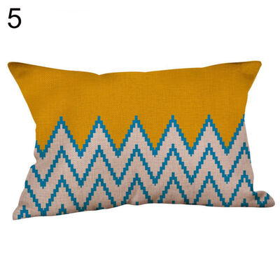 

Wave Leaf Stripes Linen Throw Pillow Case Cushion Cover Sofa Bed Car Cafe Decor
