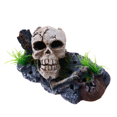 

Aquarium Fish Tank Pirate Skull Skeleton Ornament Fish Tank Landscape Decor