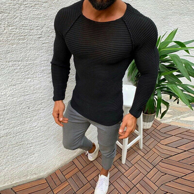 

Mens Crew Neck Long Sleeve Knitwear Pullover Plus Size Warm Winter Sweatshirts