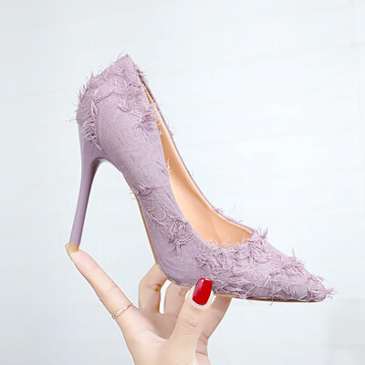 

Net red high-heeled shoes women 2019 spring new black girl Joker sexy spring small fresh thin heel pointed shoes