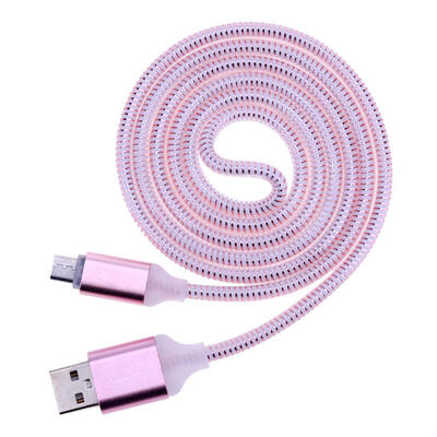 

1m328ft LED Visible Smart Flow Light Micro USB Charging Cable Spring Cord
