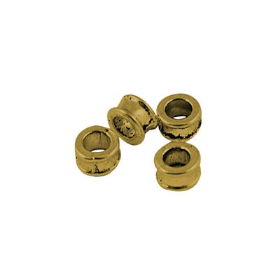 

Large Hole Beads Tibetan Style European Beads Lead Free & Cadmium Free & Nickel Free Flat Round Antique Golden