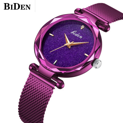 

Biden elegant ladies watch net with waterproof high-grade polygonal dial quartz watch female watch