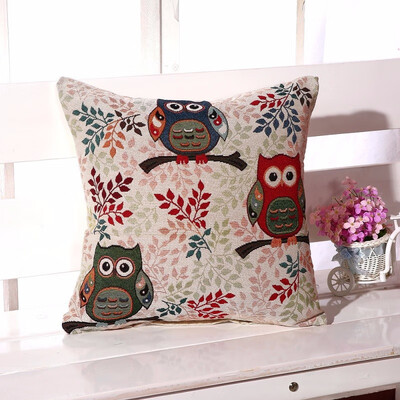 

bveteeOwl Cotton Cushion Covers Sofa Cushion Cases Cotton Linen Cushion Decorative Pillows Pillow Cover CoussinNo Inner