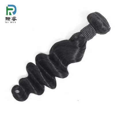 

Peruvian loose deep wave bundles human hair extension natural black color