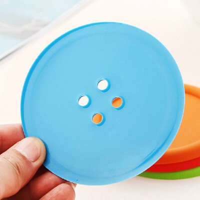 

5 x Button Coasters Silicone non-slip cup placemat drinks