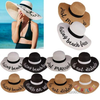 

Women Summer Sun Cap Wide Brim Beach Travel Straw Hat Beach Casual Big Hat