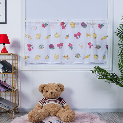 

Gobestart Valance Print Window Curtain Short Semi-Sheer Window Drapes Curtain Panel