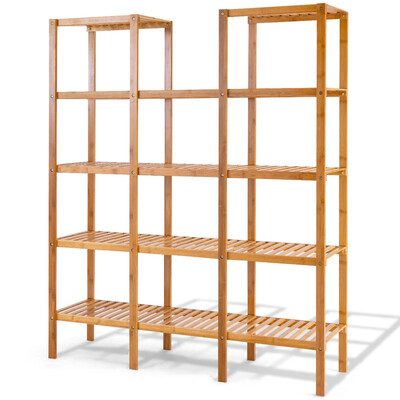 

Multifunctional Bamboo Shelf Flower Plant Display Stand