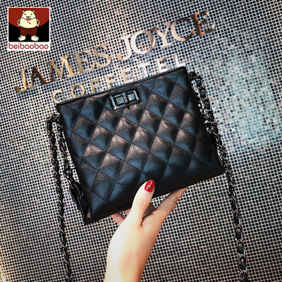 

Lingge small bag woman 2019 new ins network celebrity 100 slant chain bag girl bag fashion single shoulde