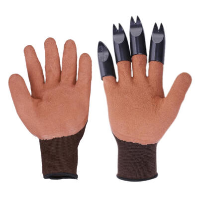 

1 Pair Garden Digging Gloves with 4 Right Hand Fingertips SharpFork Claws