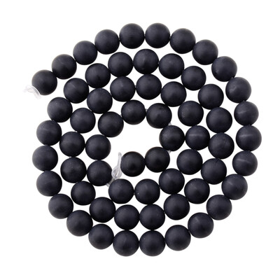 

Grade A Round Frosted Natural Black Agate Beads Strands 6mm Hole 1mm about 65pcsstrand 155
