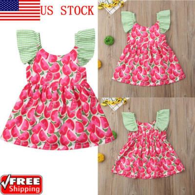 

Summer Holiday Toddler Kid Baby Girl Skirt Dress Princess Party Tutu Dresses US