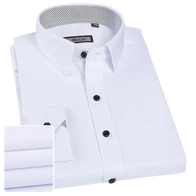 

Male Twill Long Sleeve Shirt Casual Slim Solid Color Mens Shirts For Work