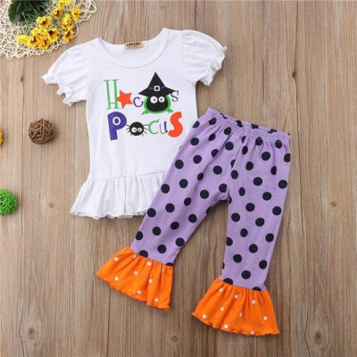 

Toddler Kids Baby Girls Halloween Outfits Clothes T-shirt TopsLong Pants 2PCS Set