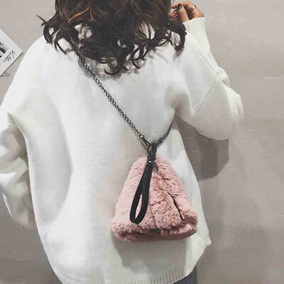 

Tailored Fashion Plush Handbag Chain Bag Shoulder Bag Messenger Bag Evening Package