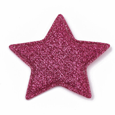 

Glitter PU Patches with Non Woven Fabric Back&Sponge Inside Star MediumVioletRed 51x5455x4mm