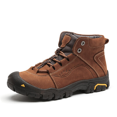 

Cross-border winter cotton shoes mens warm plus velvet leather mens outdoor sports waterproof casual big head high to help snow boots