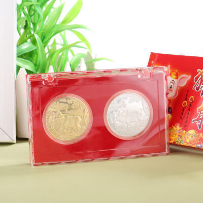 

Greensen Pig Year Commemorative Coin Silver Gold Present Souvenir New Year Craft Gift