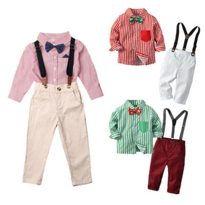 

USA Christmas Toddler Kid Baby Boy Clothes Xmas Santa Tops T-Shirt Pants Outfits