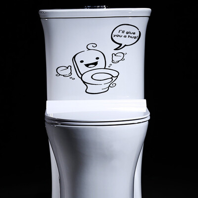 

〖Follure〗Funny Toilet humor Cover Waterproof Sticker Cartoon PVC Vinyl home Decal Cartoon