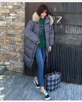 

Winter 2018 winter anti-season new long style over-knee Korean version of students loose&thickened padded jacket female coat