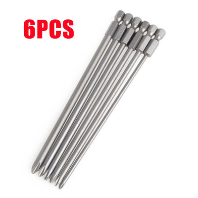 

6Pcs 14 Shank 150mm Long S2 Steel Magnetic Hex Cross Head Screwdriver Bit Kit