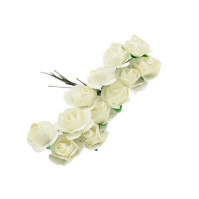 

144Pcs Mini Paper Rose Artificial Flower DIY Scrapbook Wedding Party Room Decor