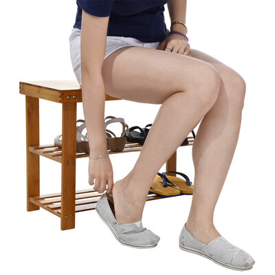 

Siaonvr Bamboo Stool Shoe Cabinet Shoe Rack Garden Foot Stool Storage Stool Simple Style