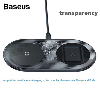 

Baseus thin 18W Max 2 in 1 Wireless Charger For Phones&Pods wireless charger for iPhone X Huawei Samsung OPPO ViVo