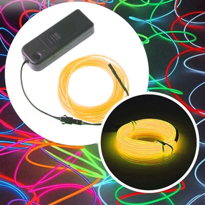 

Siaonvr 1M Battery Operated Luminescent Neon LED Lights Glow EL Wire String Strip Rope