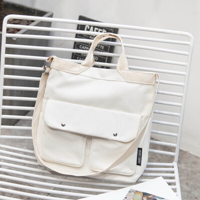 

Women 2019 new wave Korean canvas bag students Joker handbags shoulder bag bags art small fresh