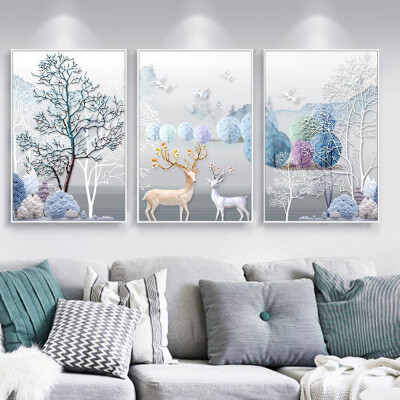 

Gotoamei 3pcs Home Wall Decor Art Printed Painting On Canvas Christmas Modern Multicolour