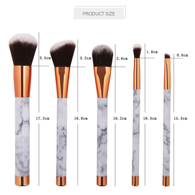 

Toponeto New Arrival5Pc Mermaid Foundation Eyeshadow Contour Eye Lip Makeup Brushes Set