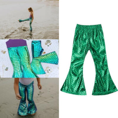 

Toddler Kids Baby Girls Pants Mermaid Leggings Wide Leg Pant Slim Fit Trousers